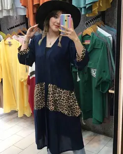 مانتو عبایی پلنگی کد : 1730 - فروشگاه اینترنتی رزا بوتیک