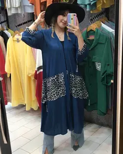 مانتو عبایی پلنگی کد : 1730 - فروشگاه اینترنتی رزا بوتیک