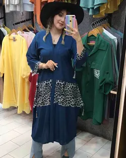 مانتو عبایی پلنگی کد : 1730 - فروشگاه اینترنتی رزا بوتیک