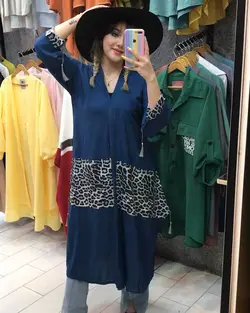 مانتو عبایی پلنگی کد : 1730 - فروشگاه اینترنتی رزا بوتیک