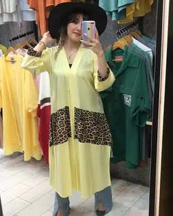 مانتو عبایی پلنگی کد : 1730 - فروشگاه اینترنتی رزا بوتیک