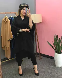 مانتو حریر دکمه دار مچ نواری کد:۱۳۴۲ - فروشگاه اینترنتی رزا بوتیک