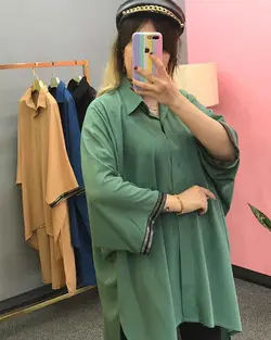 مانتو حریر دکمه دار مچ نواری کد:۱۳۴۲ - فروشگاه اینترنتی رزا بوتیک