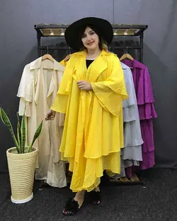 مانتو حریر شاپرکی بلند کد:۱۲۳۱ - فروشگاه اینترنتی رزا بوتیک