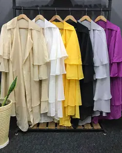 مانتو حریر شاپرکی بلند کد:۱۲۳۱ - فروشگاه اینترنتی رزا بوتیک