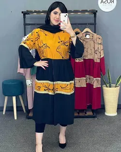 مانتو ترکیبی بابوس کد : 23009 - فروشگاه اینترنتی رزا بوتیک