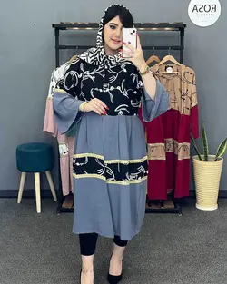 مانتو ترکیبی بابوس کد : 23009 - فروشگاه اینترنتی رزا بوتیک