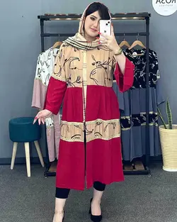 مانتو ترکیبی بابوس کد : 23009 - فروشگاه اینترنتی رزا بوتیک