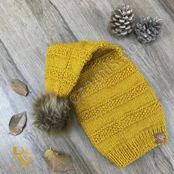 کلاه شیپوری دست بافت دخترانه مدل HA-714