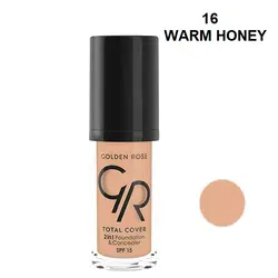 کرم پودر و کانسیلر توتال کاور گلدن رز 16 رنگ WARM HONEY