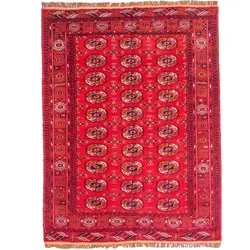 فرش دستباف 2 متری ترکمن نقشه پا فیلی چله ابریشم