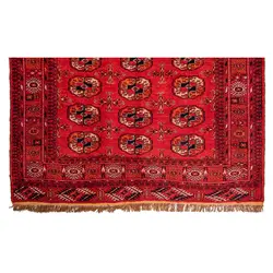 فرش دستباف 2 متری ترکمن نقشه پا فیلی چله ابریشم