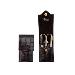 ست ابرو و ناخن طلایی چرم طرحدار نیپس