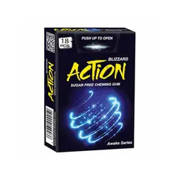 اکشن - آدامس حاوی کافئین با طعم اکالیپتوس خنک