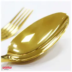 ست قاشق و چنگال 12 پارچه طلایی یونیک