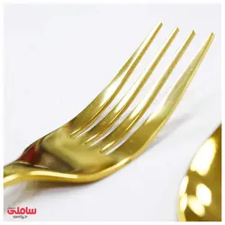 ست قاشق و چنگال 12 پارچه طلایی یونیک