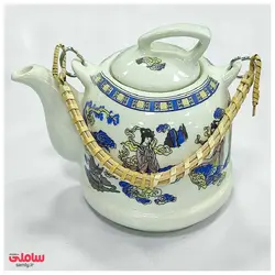 قوری چینی دسته حصیری