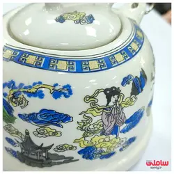 قوری چینی دسته حصیری