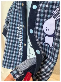 سه تکه چهارخونه آبی