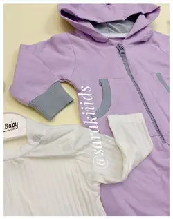 سرهم دو تکه کلاهدار بنفش