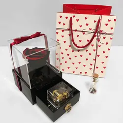 رز جاودان قرمز-مشکی موزیکال