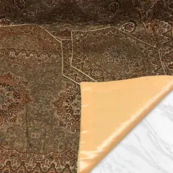 ست رومیزی ترمه طرح بته جقه کرم قهوه ای