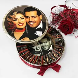 شکلات تصویری لوکس جعبه گرد