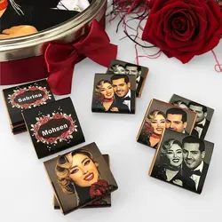 شکلات تصویری لوکس جعبه گرد