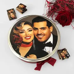 شکلات تصویری لوکس جعبه گرد