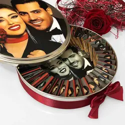 شکلات تصویری لوکس جعبه گرد