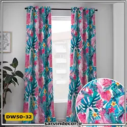 پرده پانچ طرح دار مدل برگ DW50-32