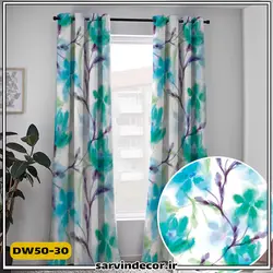 پرده پانچ طرح دار مدل برگ DW50-30