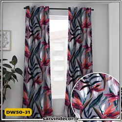 پرده پانچ طرح دار مدل برگ DW50-31