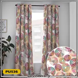 پرده پانچ طرح دار مدل اشکال هندسی PU536