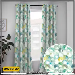پرده پانچ طرح دار مدل آبرنگی DW50-27