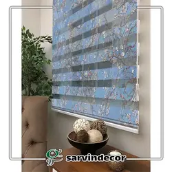 پرده زبرا سه بعدی طرح گل ریز کد PO168