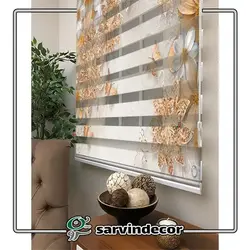پرده زبرا سه بعدی مدل گلدار کد T363