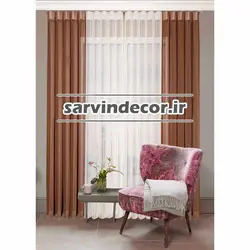 پرده ورتیکال قهوه ای سفید کد V011