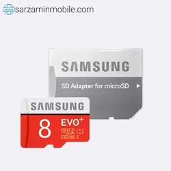 کارت حافظه microSDHC سامسونگ مدل Evo Plus کلاس 10 - ظرفیت 8 گیگابایت به همراه آداپتور SD