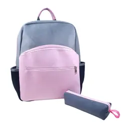 کوله پشتی کودکانه مخمل ساسویه مدل آبتین [همراه با جامدادی] (کد L 2087)