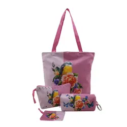 ست چهار تکه بزرگ کیف ساسویه سری گل (کد 1099)