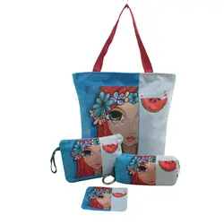 ست چهار تکه بزرگ کیف ساسویه سری یلدا-هندوانه (کد 1111)