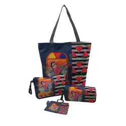 ست چهار تکه بزرگ کیف ساسویه سری یلدا-هندوانه (کد 1106)