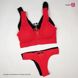 ست شورت و نیم تنه کبریتی هارنسی پد متحرک مدل قلبی - ساتین مد