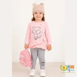 بلوز و لگ دخترانه پیشی عینکی