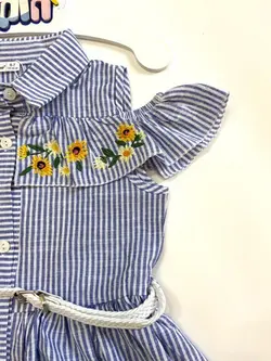 پیراهن کتان گلدوزی ترک