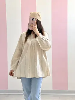 شومیز لینن یقه هفت