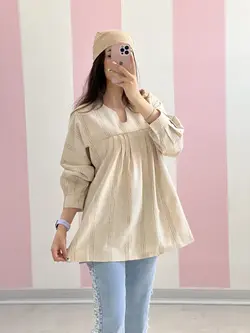 شومیز لینن یقه هفت