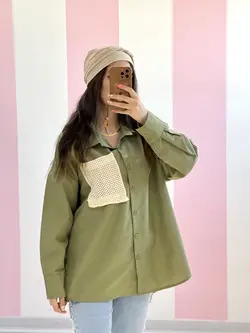 شومیز جیب مکرومه