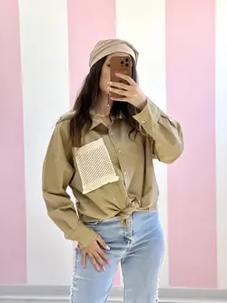 شومیز جیب مکرومه